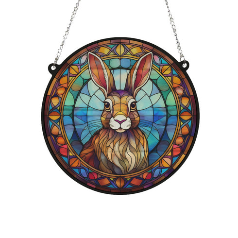 Harry Hare Stained Glass Effect Suncatcher